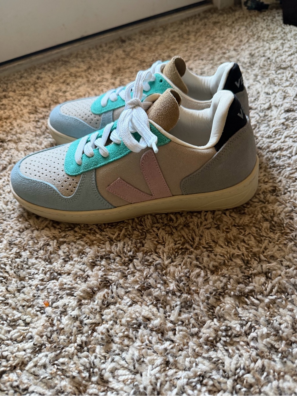 Veja Women's Low-Top Sneakers in Mint, Pink, Beige & Black